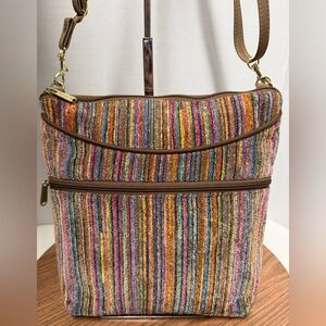 Danny K Beverly Hills HANDMADE Striped Tapestry Maggie Crossbody Purse USA
